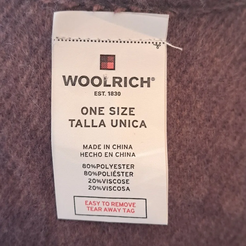 Woolrich Womens Pink/Mauve/Grey Plaid Print Fringe Shawl/Wrap One‎ Size